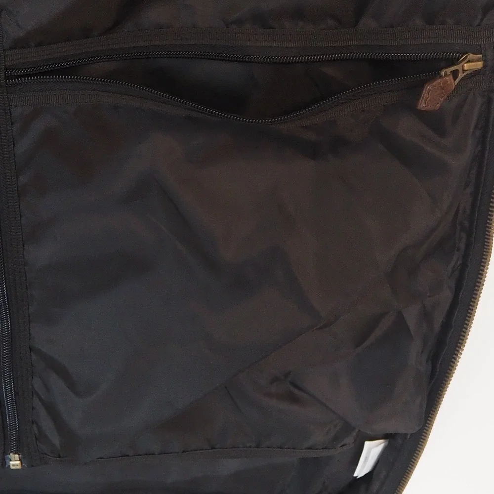 J.Crew Black Leather & Canvass Garment Bag Carry On Luggage Shoulder Strap